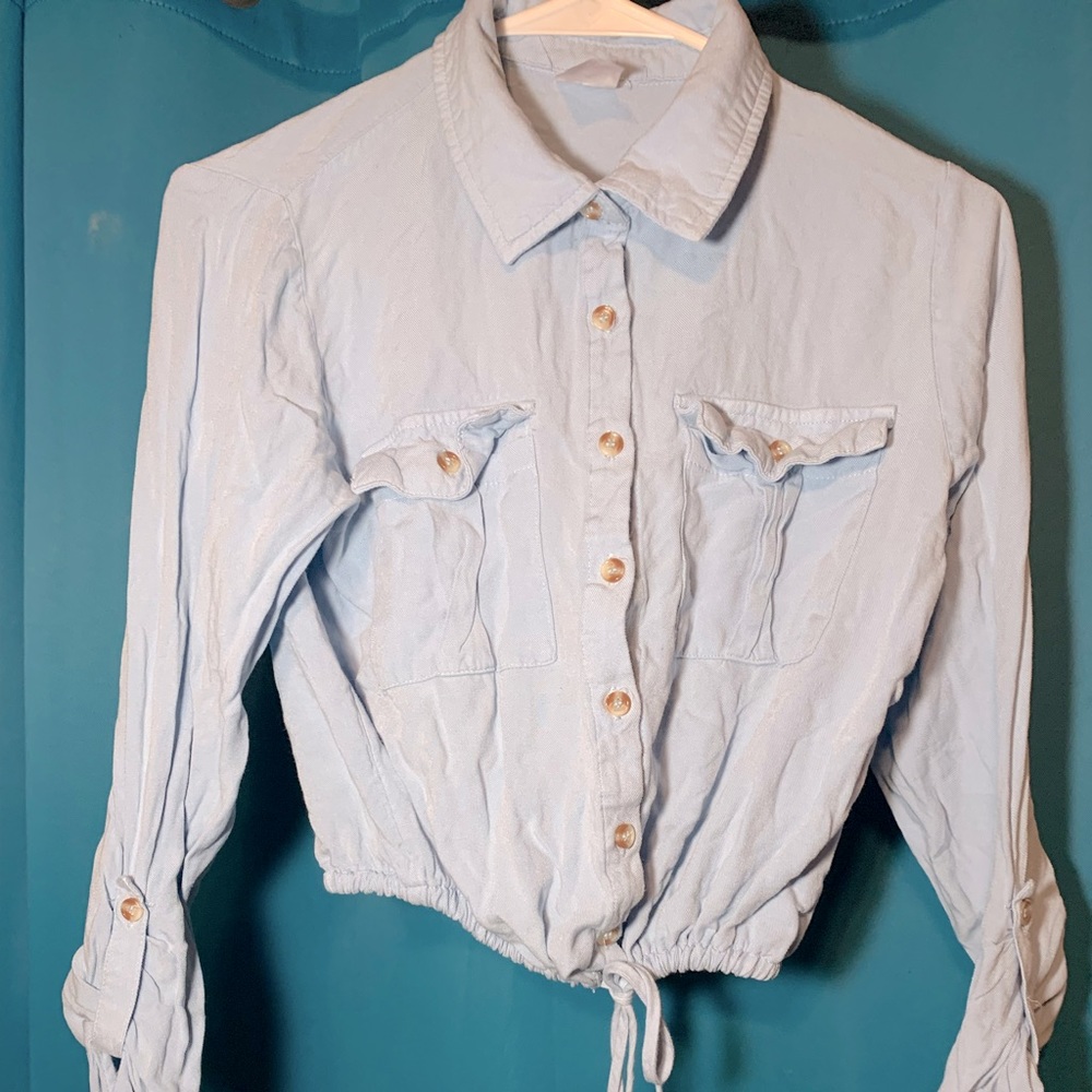 Baby Blue Button Up